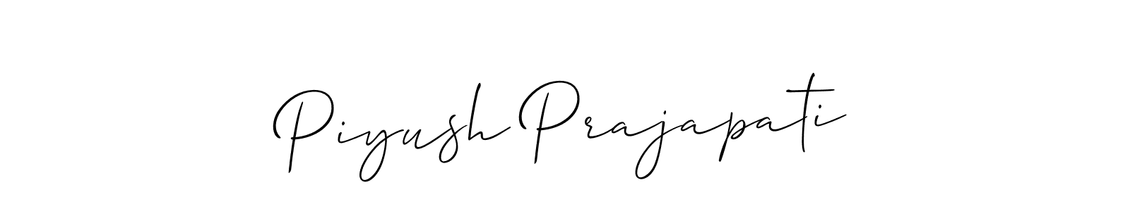 You should practise on your own different ways (Allison_Script) to write your name (Piyush Prajapati) in signature. don't let someone else do it for you. Piyush Prajapati signature style 2 images and pictures png