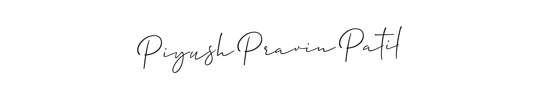 Design your own signature with our free online signature maker. With this signature software, you can create a handwritten (Allison_Script) signature for name Piyush Pravin Patil. Piyush Pravin Patil signature style 2 images and pictures png