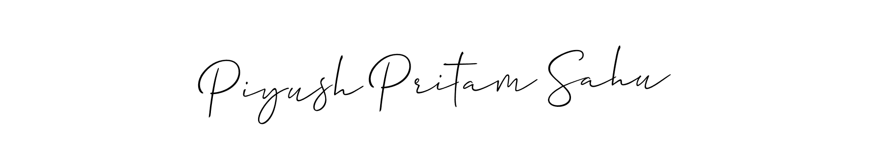 This is the best signature style for the Piyush Pritam Sahu name. Also you like these signature font (Allison_Script). Mix name signature. Piyush Pritam Sahu signature style 2 images and pictures png