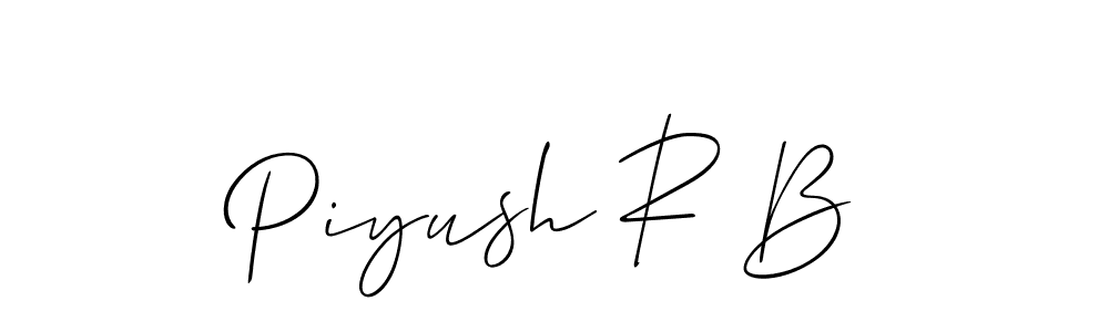 if you are searching for the best signature style for your name Piyush R B. so please give up your signature search. here we have designed multiple signature styles  using Allison_Script. Piyush R B signature style 2 images and pictures png