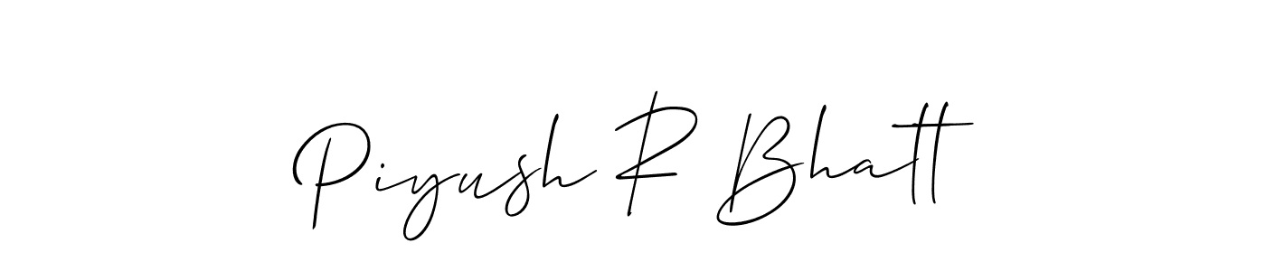 Allison_Script is a professional signature style that is perfect for those who want to add a touch of class to their signature. It is also a great choice for those who want to make their signature more unique. Get Piyush R Bhatt name to fancy signature for free. Piyush R Bhatt signature style 2 images and pictures png