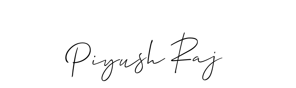 How to make Piyush Raj name signature. Use Allison_Script style for creating short signs online. This is the latest handwritten sign. Piyush Raj signature style 2 images and pictures png