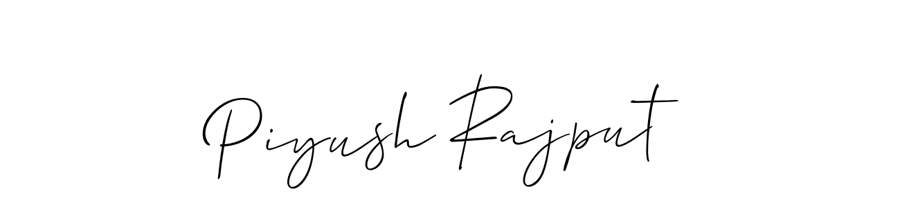 Make a beautiful signature design for name Piyush Rajput. With this signature (Allison_Script) style, you can create a handwritten signature for free. Piyush Rajput signature style 2 images and pictures png