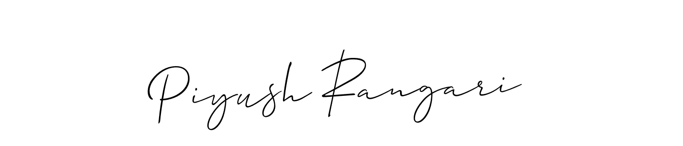 This is the best signature style for the Piyush Rangari name. Also you like these signature font (Allison_Script). Mix name signature. Piyush Rangari signature style 2 images and pictures png