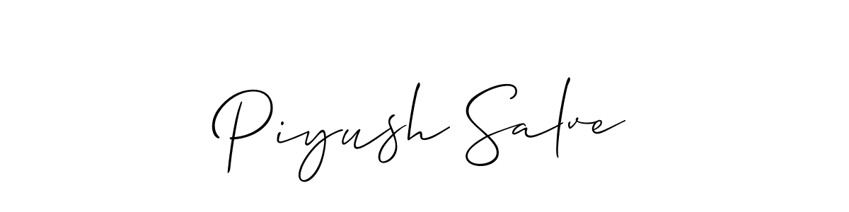 Create a beautiful signature design for name Piyush Salve. With this signature (Allison_Script) fonts, you can make a handwritten signature for free. Piyush Salve signature style 2 images and pictures png