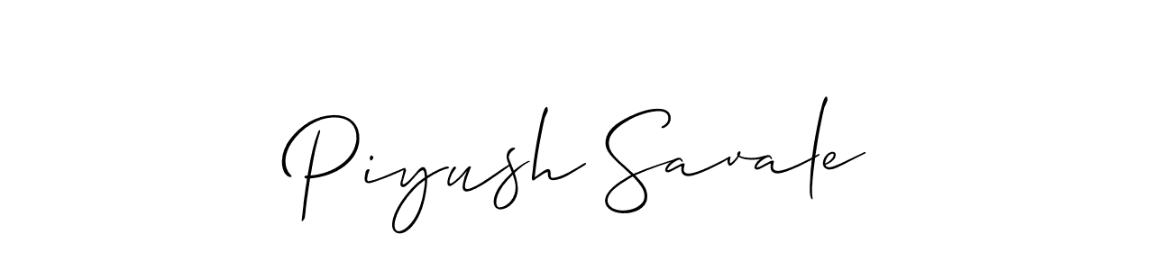 Create a beautiful signature design for name Piyush Savale. With this signature (Allison_Script) fonts, you can make a handwritten signature for free. Piyush Savale signature style 2 images and pictures png