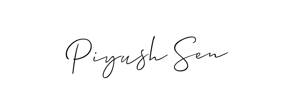 Piyush Sen stylish signature style. Best Handwritten Sign (Allison_Script) for my name. Handwritten Signature Collection Ideas for my name Piyush Sen. Piyush Sen signature style 2 images and pictures png