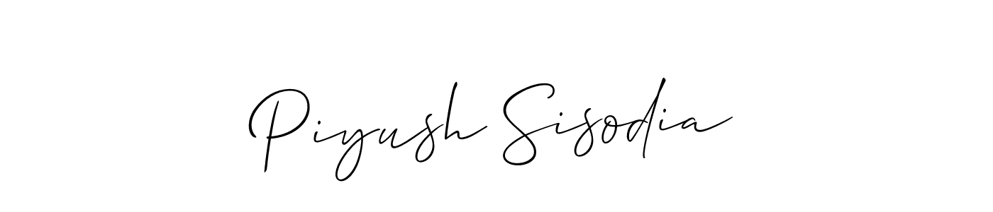 Make a short Piyush Sisodia signature style. Manage your documents anywhere anytime using Allison_Script. Create and add eSignatures, submit forms, share and send files easily. Piyush Sisodia signature style 2 images and pictures png