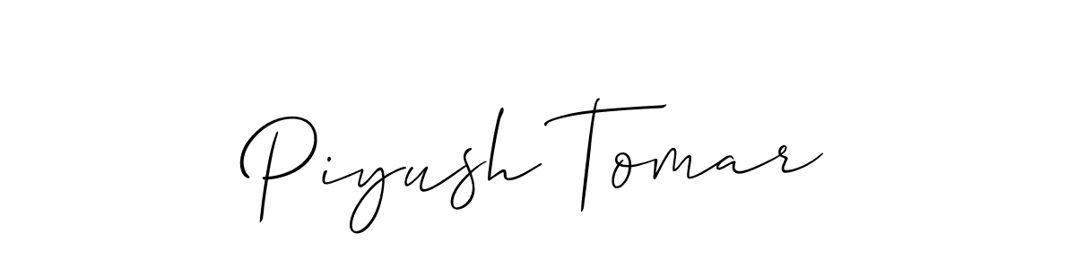 Use a signature maker to create a handwritten signature online. With this signature software, you can design (Allison_Script) your own signature for name Piyush Tomar. Piyush Tomar signature style 2 images and pictures png