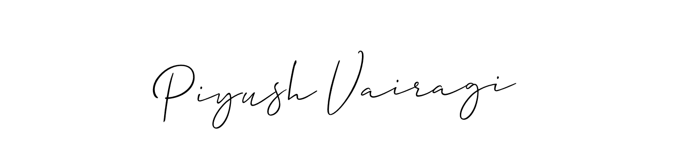 The best way (Allison_Script) to make a short signature is to pick only two or three words in your name. The name Piyush Vairagi include a total of six letters. For converting this name. Piyush Vairagi signature style 2 images and pictures png