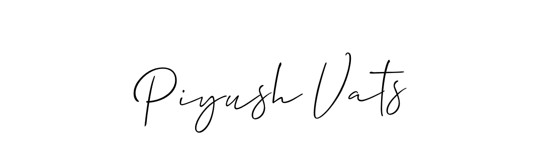 Also we have Piyush Vats name is the best signature style. Create professional handwritten signature collection using Allison_Script autograph style. Piyush Vats signature style 2 images and pictures png