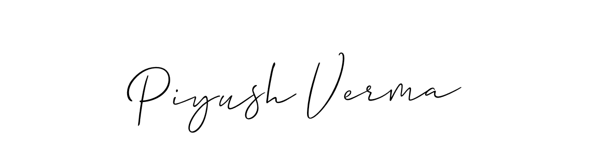 How to make Piyush Verma name signature. Use Allison_Script style for creating short signs online. This is the latest handwritten sign. Piyush Verma signature style 2 images and pictures png