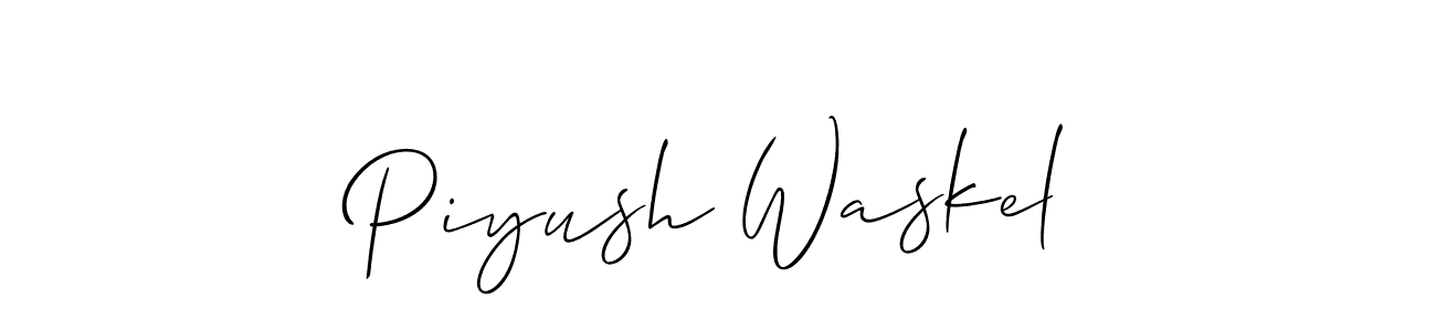This is the best signature style for the Piyush Waskel name. Also you like these signature font (Allison_Script). Mix name signature. Piyush Waskel signature style 2 images and pictures png