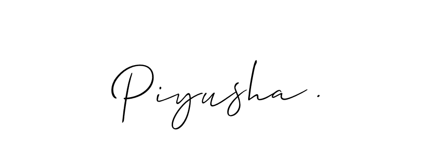How to make Piyusha . name signature. Use Allison_Script style for creating short signs online. This is the latest handwritten sign. Piyusha . signature style 2 images and pictures png