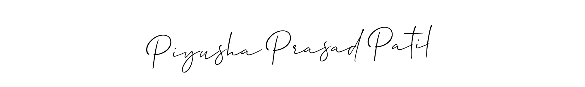 Also You can easily find your signature by using the search form. We will create Piyusha Prasad Patil name handwritten signature images for you free of cost using Allison_Script sign style. Piyusha Prasad Patil signature style 2 images and pictures png
