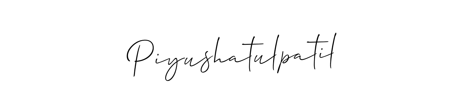 Use a signature maker to create a handwritten signature online. With this signature software, you can design (Allison_Script) your own signature for name Piyushatulpatil. Piyushatulpatil signature style 2 images and pictures png