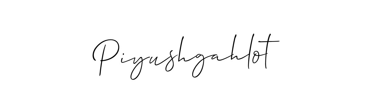 Allison_Script is a professional signature style that is perfect for those who want to add a touch of class to their signature. It is also a great choice for those who want to make their signature more unique. Get Piyushgahlot name to fancy signature for free. Piyushgahlot signature style 2 images and pictures png