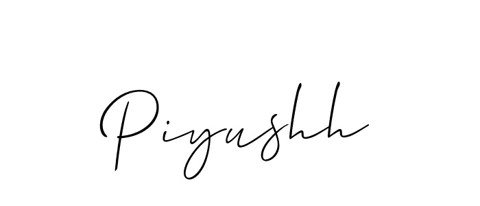 How to make Piyushh name signature. Use Allison_Script style for creating short signs online. This is the latest handwritten sign. Piyushh signature style 2 images and pictures png