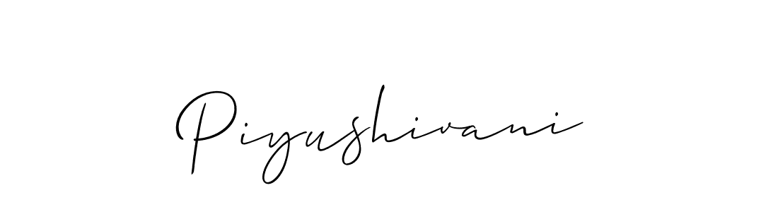 Make a short Piyushivani signature style. Manage your documents anywhere anytime using Allison_Script. Create and add eSignatures, submit forms, share and send files easily. Piyushivani signature style 2 images and pictures png