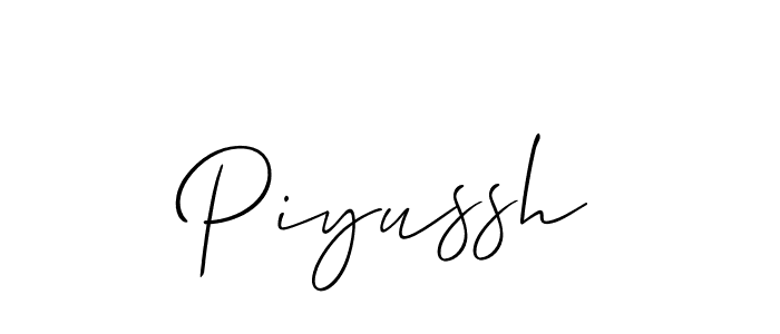 Make a beautiful signature design for name Piyussh. With this signature (Allison_Script) style, you can create a handwritten signature for free. Piyussh signature style 2 images and pictures png