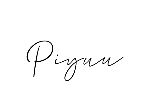 How to make Piyuu name signature. Use Allison_Script style for creating short signs online. This is the latest handwritten sign. Piyuu signature style 2 images and pictures png