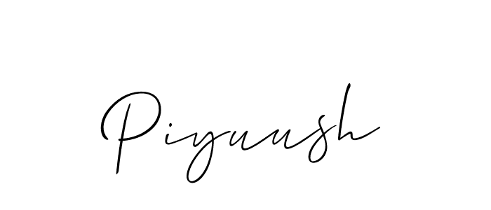 How to make Piyuush signature? Allison_Script is a professional autograph style. Create handwritten signature for Piyuush name. Piyuush signature style 2 images and pictures png