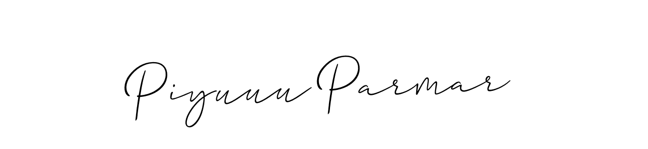 if you are searching for the best signature style for your name Piyuuu Parmar. so please give up your signature search. here we have designed multiple signature styles  using Allison_Script. Piyuuu Parmar signature style 2 images and pictures png