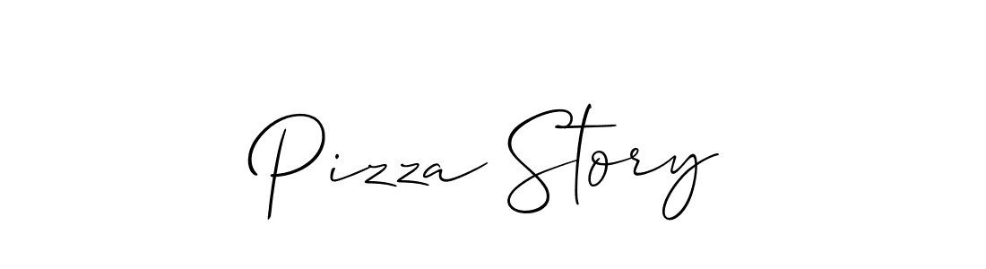 Use a signature maker to create a handwritten signature online. With this signature software, you can design (Allison_Script) your own signature for name Pizza Story. Pizza Story signature style 2 images and pictures png