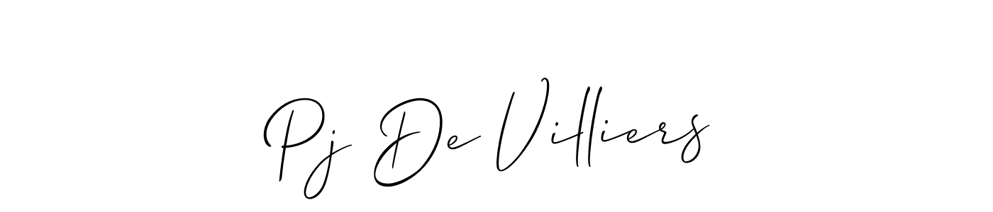 Make a beautiful signature design for name Pj De Villiers. With this signature (Allison_Script) style, you can create a handwritten signature for free. Pj De Villiers signature style 2 images and pictures png