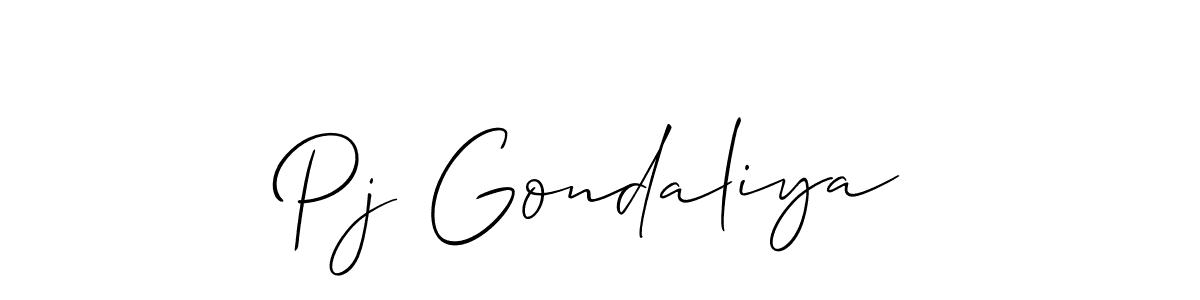 This is the best signature style for the Pj Gondaliya name. Also you like these signature font (Allison_Script). Mix name signature. Pj Gondaliya signature style 2 images and pictures png