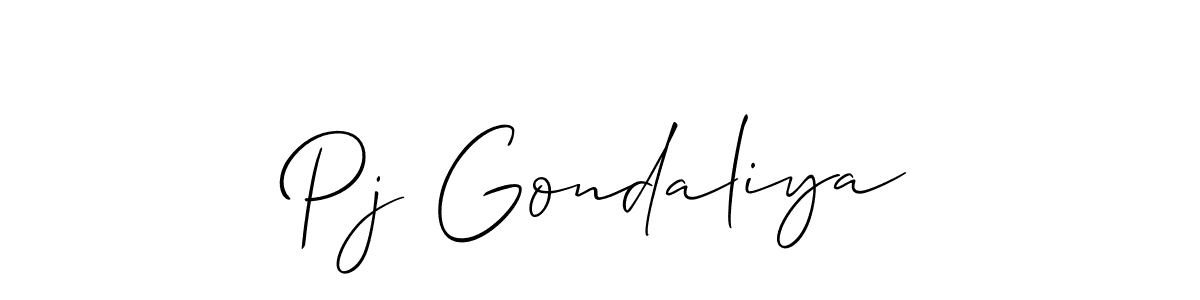 Once you've used our free online signature maker to create your best signature Allison_Script style, it's time to enjoy all of the benefits that Pj Gondaliya name signing documents. Pj Gondaliya signature style 2 images and pictures png