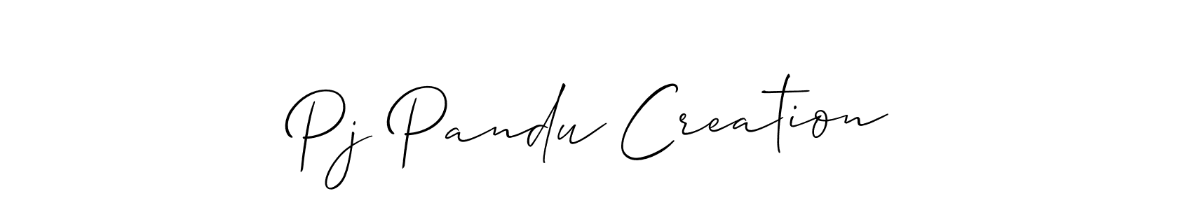 Design your own signature with our free online signature maker. With this signature software, you can create a handwritten (Allison_Script) signature for name Pj Pandu Creation. Pj Pandu Creation signature style 2 images and pictures png