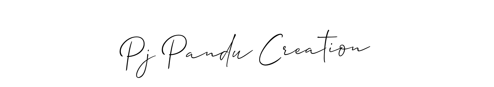 Also we have Pj Pandu Creation name is the best signature style. Create professional handwritten signature collection using Allison_Script autograph style. Pj Pandu Creation signature style 2 images and pictures png