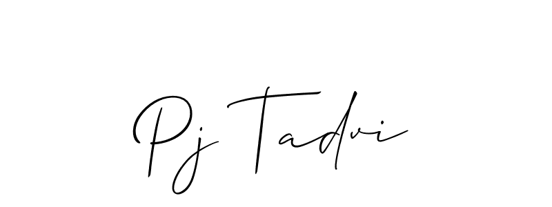 if you are searching for the best signature style for your name Pj Tadvi. so please give up your signature search. here we have designed multiple signature styles  using Allison_Script. Pj Tadvi signature style 2 images and pictures png