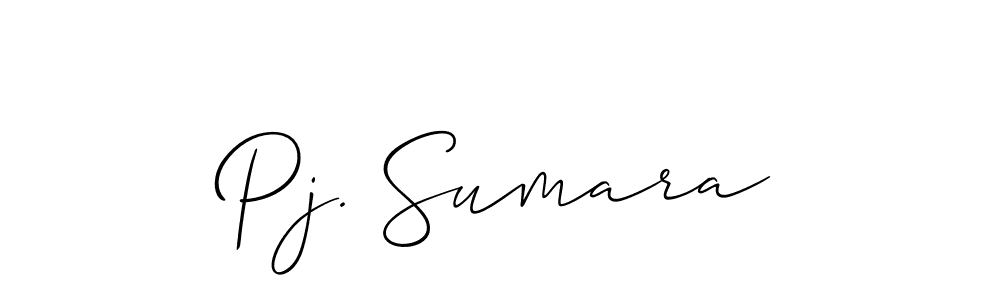 Create a beautiful signature design for name Pj. Sumara. With this signature (Allison_Script) fonts, you can make a handwritten signature for free. Pj. Sumara signature style 2 images and pictures png