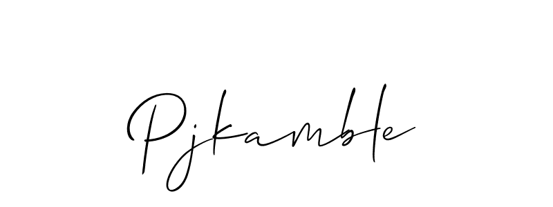 Make a beautiful signature design for name Pjkamble. With this signature (Allison_Script) style, you can create a handwritten signature for free. Pjkamble signature style 2 images and pictures png