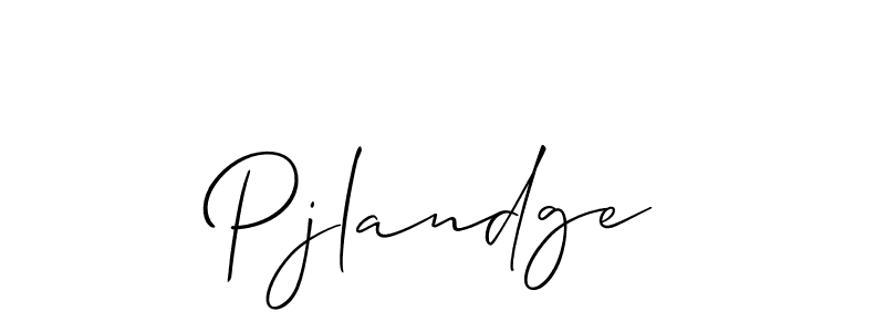 It looks lik you need a new signature style for name Pjlandge. Design unique handwritten (Allison_Script) signature with our free signature maker in just a few clicks. Pjlandge signature style 2 images and pictures png