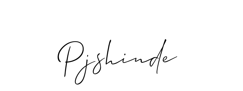 Make a beautiful signature design for name Pjshinde. With this signature (Allison_Script) style, you can create a handwritten signature for free. Pjshinde signature style 2 images and pictures png