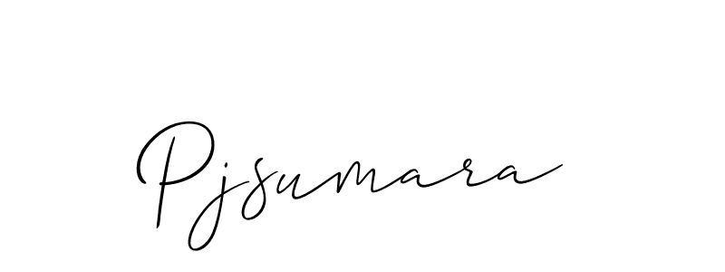 The best way (Allison_Script) to make a short signature is to pick only two or three words in your name. The name Pjsumara include a total of six letters. For converting this name. Pjsumara signature style 2 images and pictures png