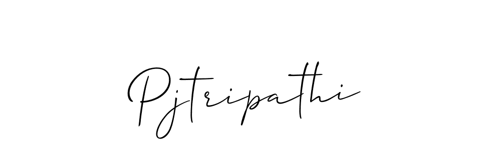 How to make Pjtripathi name signature. Use Allison_Script style for creating short signs online. This is the latest handwritten sign. Pjtripathi signature style 2 images and pictures png