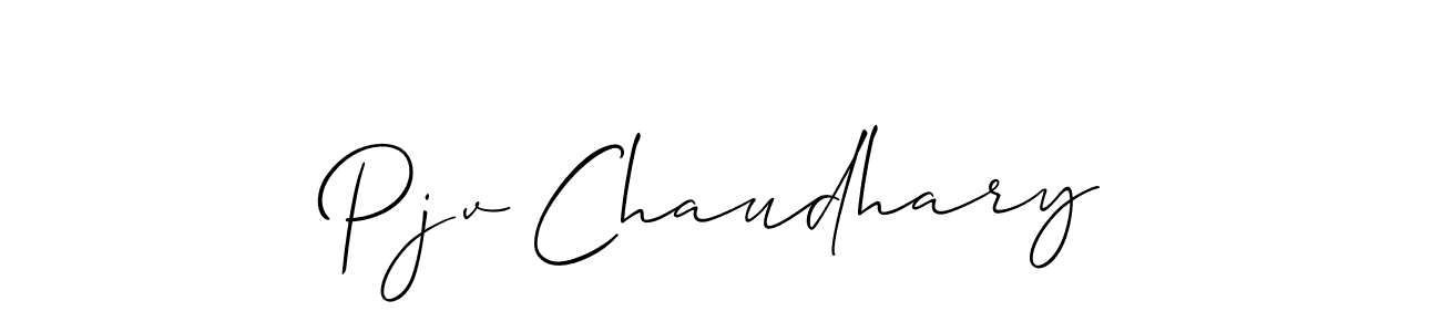 Also You can easily find your signature by using the search form. We will create Pjv Chaudhary name handwritten signature images for you free of cost using Allison_Script sign style. Pjv Chaudhary signature style 2 images and pictures png