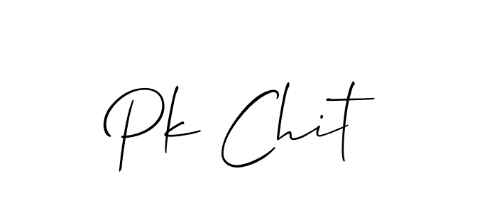 Make a beautiful signature design for name Pk Chit. With this signature (Allison_Script) style, you can create a handwritten signature for free. Pk Chit signature style 2 images and pictures png