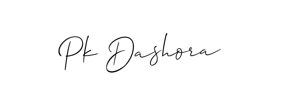 Allison_Script is a professional signature style that is perfect for those who want to add a touch of class to their signature. It is also a great choice for those who want to make their signature more unique. Get Pk Dashora name to fancy signature for free. Pk Dashora signature style 2 images and pictures png