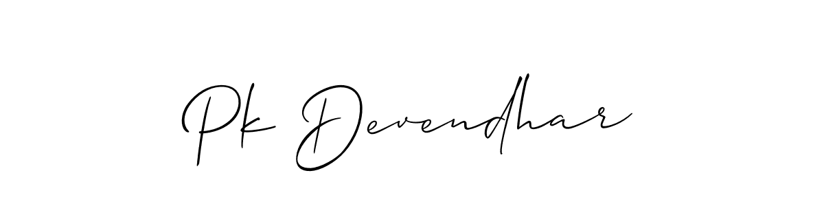 Also we have Pk Devendhar name is the best signature style. Create professional handwritten signature collection using Allison_Script autograph style. Pk Devendhar signature style 2 images and pictures png