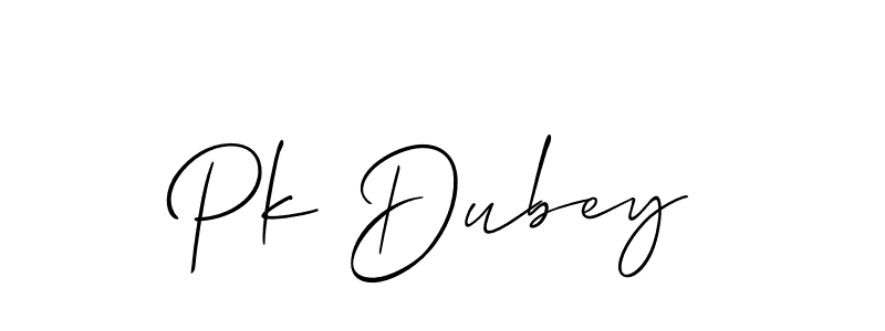 Use a signature maker to create a handwritten signature online. With this signature software, you can design (Allison_Script) your own signature for name Pk Dubey. Pk Dubey signature style 2 images and pictures png