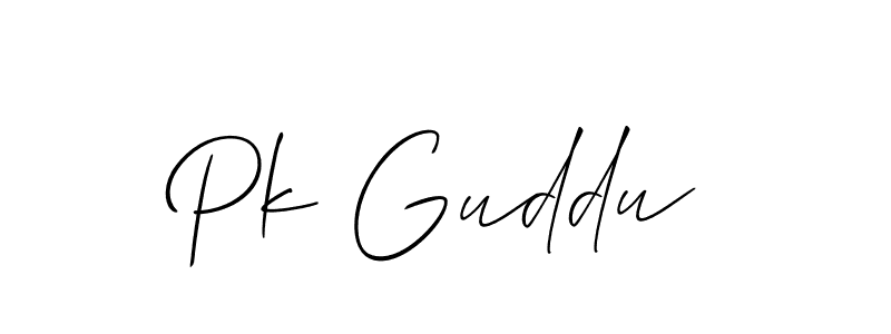 Also You can easily find your signature by using the search form. We will create Pk Guddu name handwritten signature images for you free of cost using Allison_Script sign style. Pk Guddu signature style 2 images and pictures png