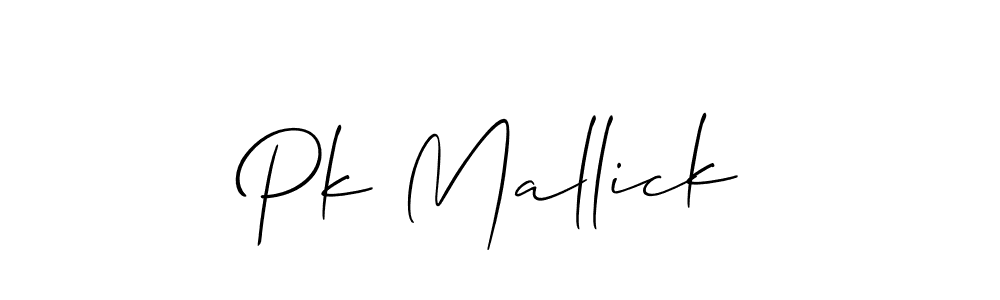 Use a signature maker to create a handwritten signature online. With this signature software, you can design (Allison_Script) your own signature for name Pk Mallick. Pk Mallick signature style 2 images and pictures png