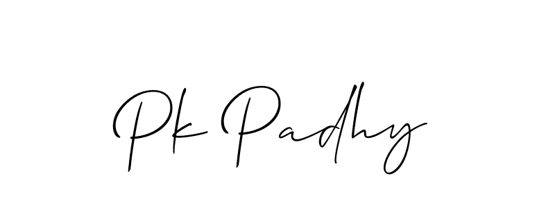 Pk Padhy stylish signature style. Best Handwritten Sign (Allison_Script) for my name. Handwritten Signature Collection Ideas for my name Pk Padhy. Pk Padhy signature style 2 images and pictures png