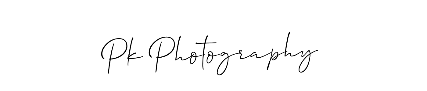 Design your own signature with our free online signature maker. With this signature software, you can create a handwritten (Allison_Script) signature for name Pk Photography. Pk Photography signature style 2 images and pictures png