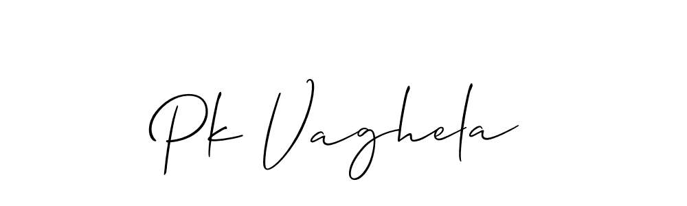 Create a beautiful signature design for name Pk Vaghela. With this signature (Allison_Script) fonts, you can make a handwritten signature for free. Pk Vaghela signature style 2 images and pictures png